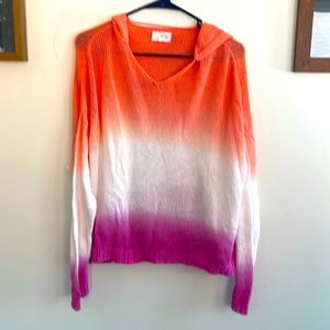 Loft Lou and Grey dip dye lightweight hooded sweater M